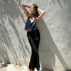 Kobiety dla kobiet damskie 2023 Summer Women Crop Top Bandbeless Bandage Spaghetti Pasek Sexy Cami Print Ruffle Girl Tops Halter Sleveless