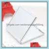 Other Housekeeping Organization Diy Makeup Mirrors Double Sided Sublimation Blank Plated Aluminum Sheet Girl Gift Cosmetic Compact Dhham