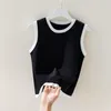 Kadın Tankları Moda Kadınlar Üstler Seksi Halter Lady Buz İpek V Yez Kaşıkır Knited Örme Klefes Camis Tees G101 Yavru