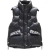 Kvinnors västar Down Cotton Vest Autumn and Winter Fashion Trend Glossy Disponable Tank Top