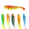 BAITS LURS 5PCSLOT Soft Bait Lure 3d Eyes Ttail 70 mm 21G Wobblers Worm de pêche en silicone poisson artificiel pour la tête de jig 230530