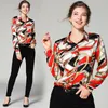 Women's Blouses Spring Summer Fall Runway Vintage Floral Print Collar Long Sleeve OL Turn-Down Neck Womens Party Casual Top Shirts Blouse