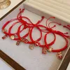 Link Bracelets Chinese Red Rope Peace Symbol Money Bag Bracelet Year Of Your Woven String Hand Jewelry Female