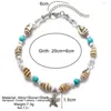 Link bransoletki łańcuch bohemii łańcuch kostki Bransoletka Bransoletka kryształowe koraliki rozgwiazda na nogi stóp letnie biżuteria na plażę Prezent biżuterii