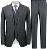 Costume à fines rayures 3 pièces pour homme fabriqué à la main : Tuxedos de marié de mariage (veste de pantalon de blazer)