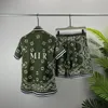 Camisas casuais masculinas Arma de designer Camisa curta Spring Autumn Padrão clássico Padrão pequeno Flower Print Shorts Tamanho M-3xl