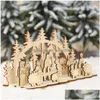 Weihnachtsdekorationen 1 Satz Holz DIY Dekoration Ornament Geschenk für Kind Navidad Natal Weihnachten Home Party Versorgung DBC Drop Lieferung Gard Dheh0