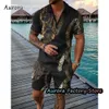 Herrspårsdukar Luxury Polo Set Summer Vintage Tracksuit Casual Stylish Outfit Male Shirt Suit Hawaii Style Clothing Streetwear 230531