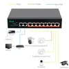 Roteadores terow poe switch 10 porta 100 mbps rede rápida com 8+2 uplink lan rj45 vlan/250m/energia interna para câmera de vídeo ip roteador wi -fi