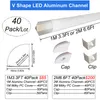 3,3 Fuß/1 Meter für 6,6 Fuß/2 Meter LED-Aluminiumkanal in V-Form, LED-Profil mit Endkappen und Befestigungsclips für LED-Lichtleiste für Lichtleiste, sämtliches Zubehör von crestech