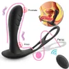 Massaggio prostata maschile vibratore Tappo anale Controllo wireless usura silicone stimola il ritardo del massaggiatore Anello di eiaculazione per uomini