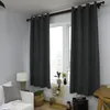 Curtain Solid Color Cotton Linen 140x215cm Window Grommets Top Blackout Semi-shading Woven Flat Cover Home Decor