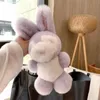 Real Rabbit Fur Bunny Kids Toy Doll PomPom Fur Ball Car HandBag Keychain Gift