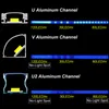 Sistema de canal de aluminio LED en forma de U de 3,3 pies/1 metro 8x17 mm con cubierta, tapas finales y clips de montaje Perfil de aluminio para instalaciones de tiras de luz LED crestech168