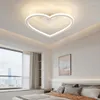 Ceiling Lights Modern Lamp For Bedroom Women Princess Heart Shape Dimmable Wedding Girl Room Pink Led Lamps Home