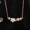 Hanger Kettingen Romantische Shell Bloem Ketting Voor Vrouwen Charm Zirkoon Ketting Verklaring Aestheitc Choker Sieraden