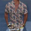 Męskie koszule Summer Ethnic Floral Men's Hawaiian Shirt Fashion Street Short Rleeves Beach Party Camisa Camisa