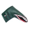 Andere golfproducten Big Shark Design Green Pu Leather Club Driver Fairway Wood Hybrid Magnetic Sluiting Blade Putter Covers 230530