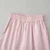 Tute Summer Candy Pantaloni abbinati a due pezzi Set da jogging Abbigliamento rosa da donna Crop Top e Jogger # 08 P230531