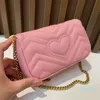 2023-New leather woman bag handbag shoulder bags purse with chain green pink color fashion luxury zig zag wholesale