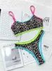 Bikini a due pezzi 2023 New Sexy Panther Tube Top Bikini a vita alta perizoma Costumi da bagno da spiaggia da donna P230530