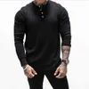 T-shirts pour hommes 2022 New Man Fashion T-shirt Casual Fashion Couleur unie à manches longues de haute qualité Slim Polo Shirt Hommes Gym Fitness T-shirt J230531