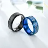 Band Ringen Heren Ring Roestvrij Staal Zwarte Kleur Jesus Cross Ring Brief Bijbelvers Gebed Vinger Ringen Voor Mannen 8Mm Amulet Sieraden J230531