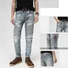 Jeans Fashion Designer Marque Moto Pantalon Robuste Slim Fit Petits Pieds Stretch Hommes Springd