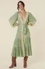 Повседневные платья винтажные шикарные длинные платья с полным рукавом Rayon Cotton Maxi vestidos Женщины V-образные кисточки для кружевного кисточка Kaftan Mujer