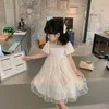 Robes de fille enfants robe filles princesse fête d'anniversaire perles fantaisie Costume pour bébé filles enfants vêtements avec grand