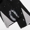 Tech dżinsy męskie dresowe spcieki plamki druk bawełniany damski para luźna wszechstronna zwykła prosta jesień amerykańska s-2xl