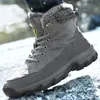 Marka zima mężczyzn śnieżnych buty pluszowe ciepłe skórzane męskie buty wodoodporne buty kostki na zewnątrz bez poślizgu buty do pracy buty robocze