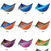 Hammocks para pano de pára -quedas ao ar livre Hammock Campa dobrável Cam Swing Salting Bed Nylon com cordas Carabiners 12 Color Dh1338 Drop dell Dh5ty