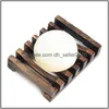 Soap Dishes 2 Styles Natural Wooden Bamboo Dish For Bath Shower Plate Bathroom Drop Delivery Home Garden Accessories Dhb1W