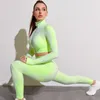 Tute da donna Set da yoga da donna in 3 pezzi senza cuciture abbigliamento sportivo abbigliamento da palestra fitness maniche lunghe HighJavaScript vita e gambe P230531