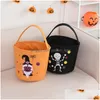 Cestini portaoggetti Borsa a secchiello di Halloween Caramelle per cestino Decorazione per feste Borse a botte Casa Borsa per bambini Zucca Vt2426 Drop Delivery Dht4W