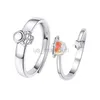 Anillos de banda 2 Unids Pareja Astronauta Planeta Anillo Parejas Accesorios Astronauta Luna Anillo Estrella Luna Anillo de Dedo para Amante Hombres Mujeres Joyería J230531