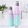 Water Bottles Sublimation 500Ml Cola Gradient Color Stainless Steel Double Walled Sports Insated Flasks Vtky2245 Drop Delivery Home Dhe6F