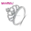 Anéis de banda Moda Charme Anel de Dedo Feminino Amado Coroa Estilo Belo Casamento Noivado Jóias Prata Esterlina 925 J230531