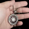 Chains Vintage Nordic Viking Sun Flower Necklaces Triangle Symbol Round Pendant For Men Him Stainless Steel Chain Punk Male Jewelry