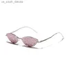 Occhiali da sole vintage con diamanti Occhiali da sole firmati di marca di lusso da donna Occhiali da sole Cat Eye Shades Lenti con strass Occhiali da vista in cristallo da donna L230523