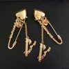 Hoop Huggie Trendy Copper Brass Eardrop Gold Plated Big Hoop Stud Earrings For Women Fashion Accessories Wedding Party Birthday love Gift