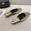 Pantoufles d'été argent confort Muller mocassins nouvelles sandales demi-pantoufles pour femmes vêtements d'extérieur mi-talon élégant robe de soirée