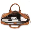 Aktentaschen, antiker Stil, echtes Leder, Herrenhandtasche, Business-Laptoptasche, Vintage-Stil, Damen- und Herren-Aktentasche