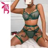 Sexy Set JSY Frauen Sexy Dessous Unterwäsche Set 6 Stück Transparent Sexy BH und Höschen Set Erotik BH Slip Set Dessous Porno kommt T230531