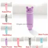 Astucci per matite Materiale scolastico Organizzatore scalabile Sile Cute Rabbit Bear Pen Colorf Borsa per cancelleria per studenti di grande capacità Dh1329 Drop De Dh2Rc