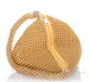 Diamond Clutch Evening Bags Chic Pearl Round Shoulder Bags For Women Handbags Wedding Party