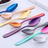 Creative 304 Spoons de aço inoxidável Capinho banhado a colher de chá de talheres agitando colher de chá de açúcar Ferramentas de cozinha de sorvete