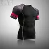 Męskie koszulki Nowe fitness MMA Running Shirt Men Rashguard Męska koszula krótkie rękawie kulturystyka Mężczyzn Mężczyzn Skull Print 3D T Shirt Tops J230531