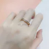 Bandringe Double Fair Classic Circle Zierliche Ringe für Frauen Roségold Farbe Zirkonia Hochzeit Modeschmuck Ring für Mädchen DFR062M J230531